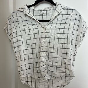 White and Black Checkered Blouse